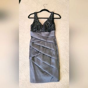 Black and Grey Cocktail Dress, Size 6